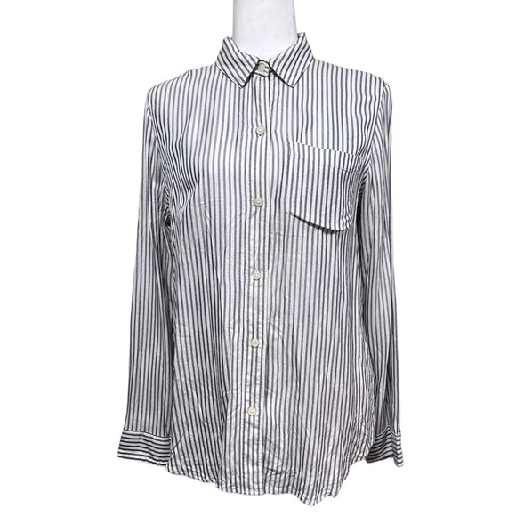 MADEWELL Classic Ex-boyfriend Stripe Shirt In Blue Moon - Picture 3 of 11